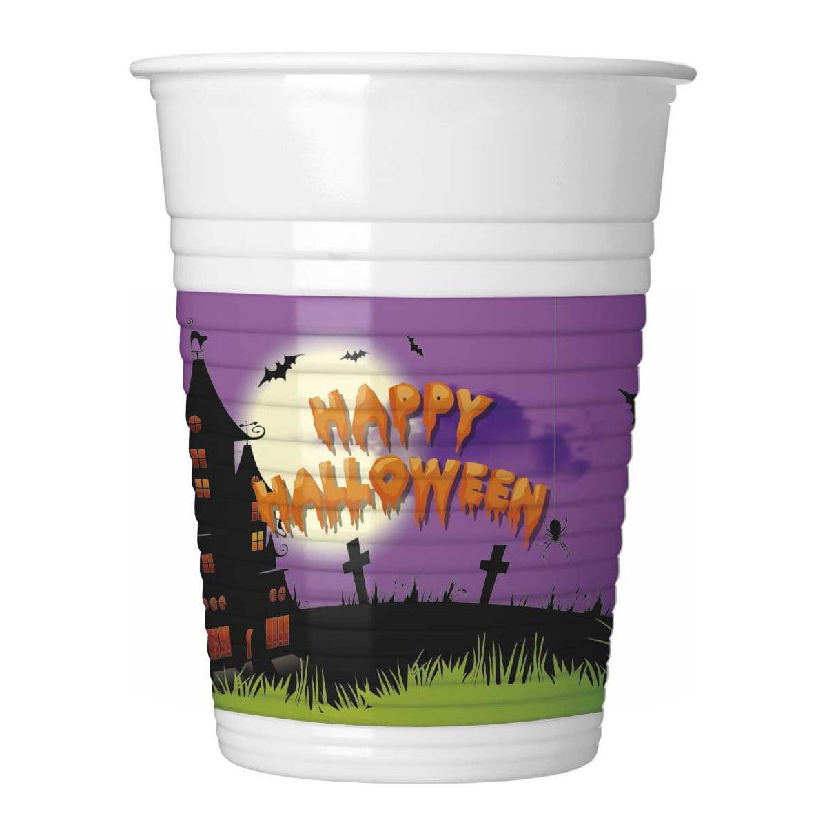 Drikkekrus i plast, Halloween 8 stk