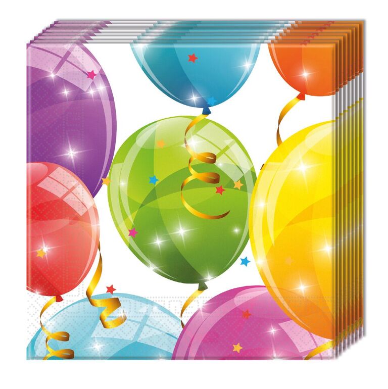 Papirservietter Ballonger 20 stk, 33x33cm