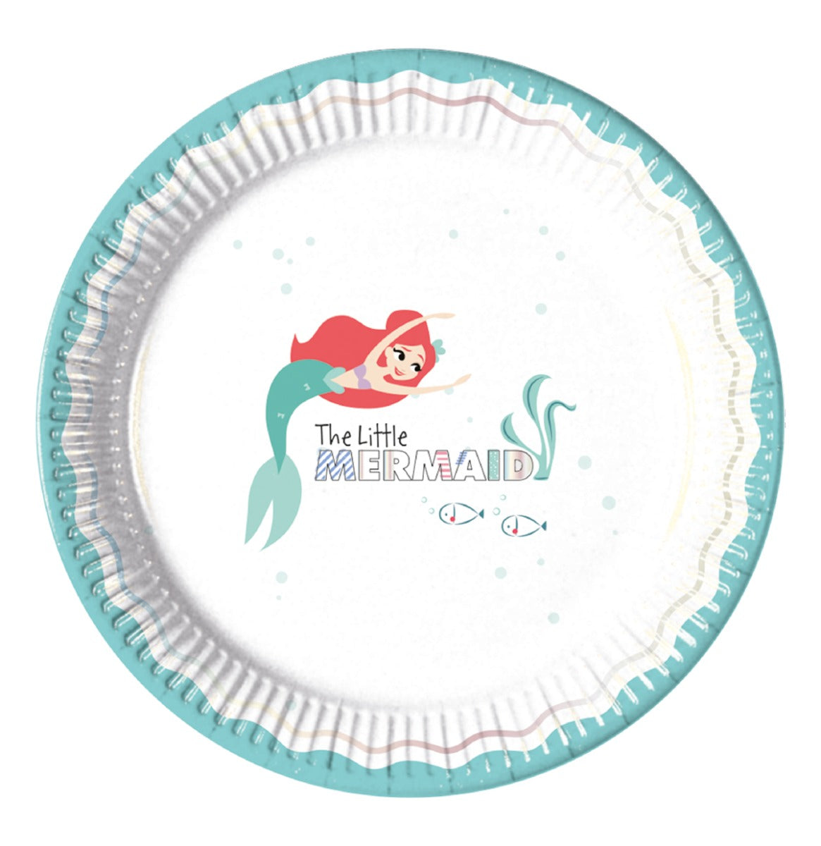 Papptallerken Ariel under the Sea 23 cm, 8 stk