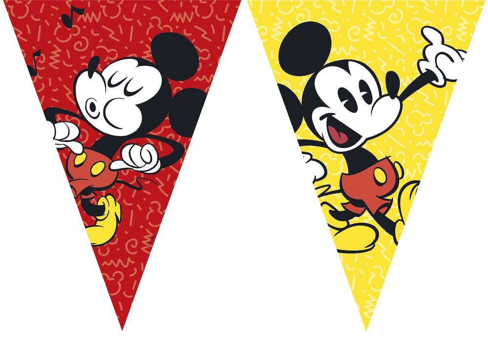 Flaggrekke Mickey SuperCool i plast, 9 flagg