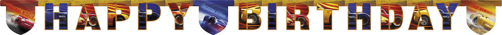 Banner i papp Cars Legend med Happy Birthday 2