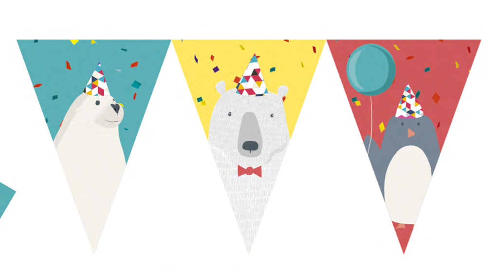 Flaggrekke Arctic i plast, 9 flagg