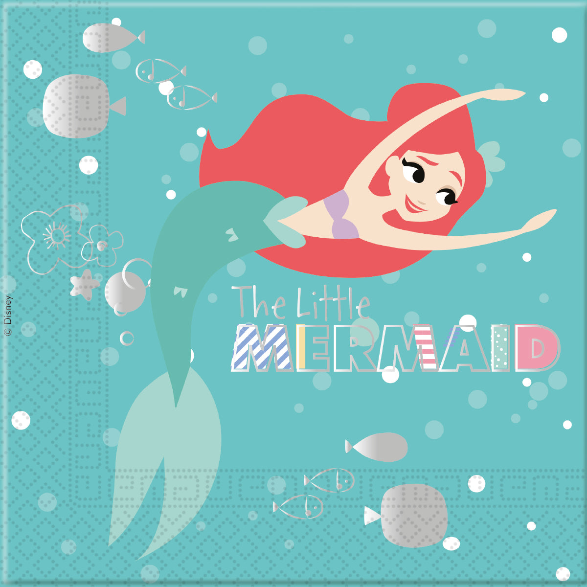 Papirservietter Ariel under the Sea 20 stk, 33x33c