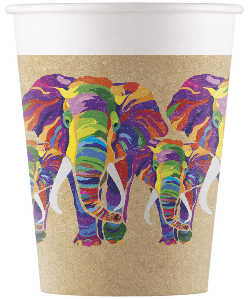 Drikkekrus i Papp, Elefant 8 stk COMPOSTABLE