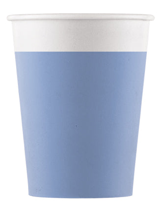 Drikkekrus i Papp Lyseblå 8 stk COMPOSTABLE