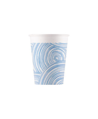 Drikkekrus i Papp, Blå Sirkler Compostable 8 stk