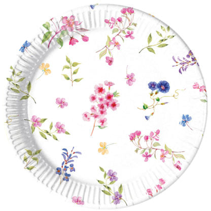 Papptallerken Blomster Compostable 23 cm,