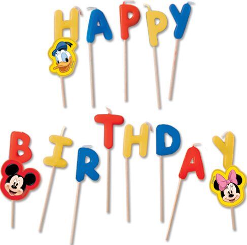 Kakelys Mickey Happy Birthday på sticks