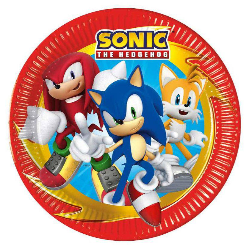Papptallerken Sonic 23 cm, 8 stk