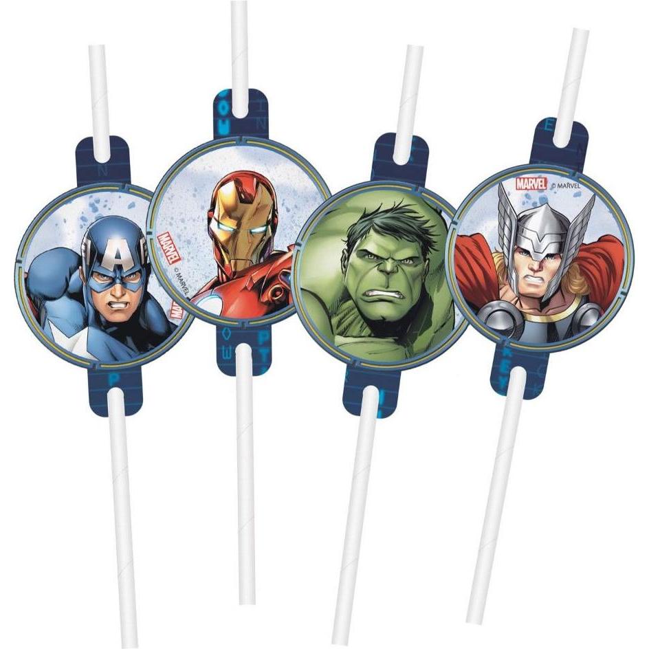 Sugerør Avengers 4 stk