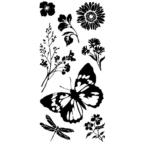 Stempel Sommerfugl og Blomster
