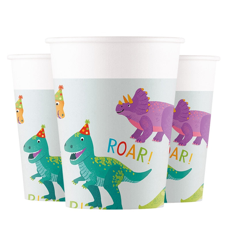Pappkopper Dino Party 8stk