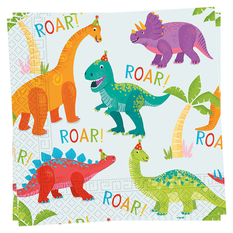 Papirservietter Dino Party 20stk