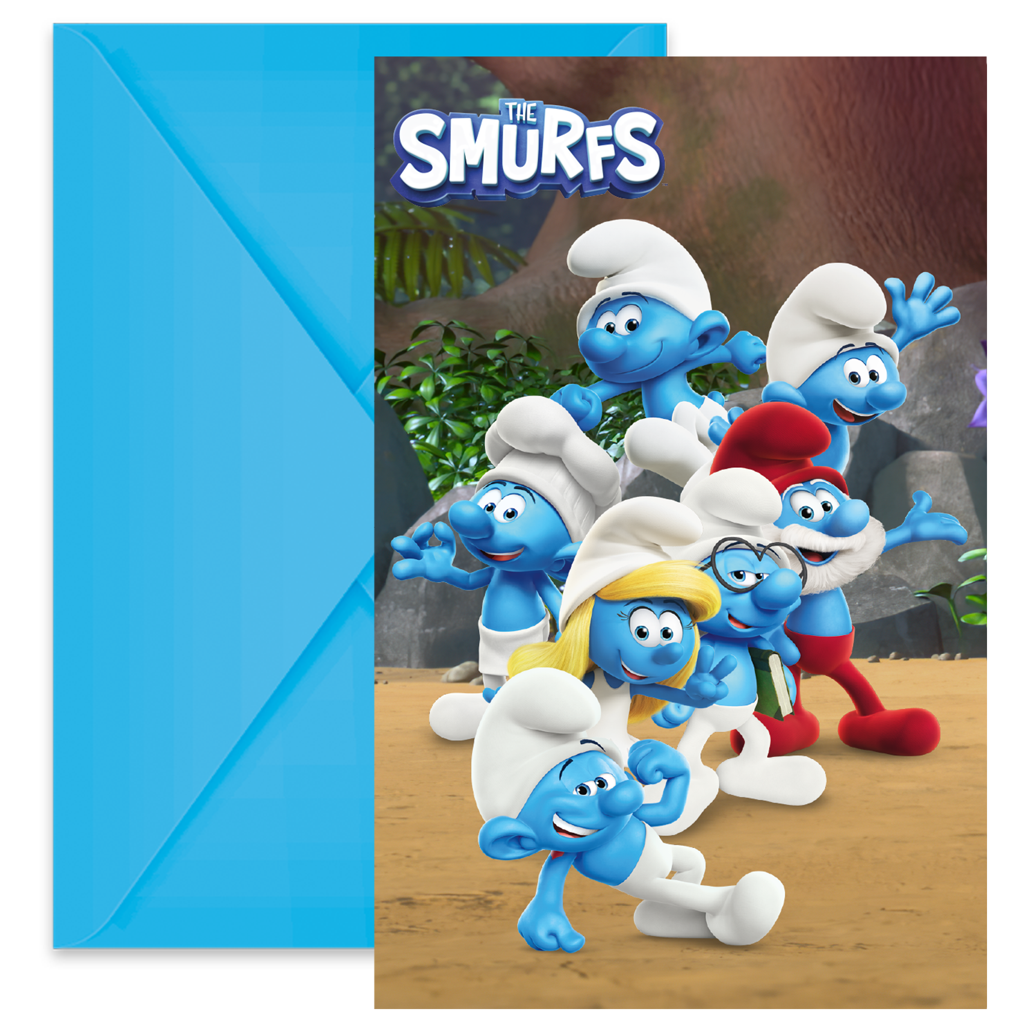 Invitasjonskort Smurfene 6stk