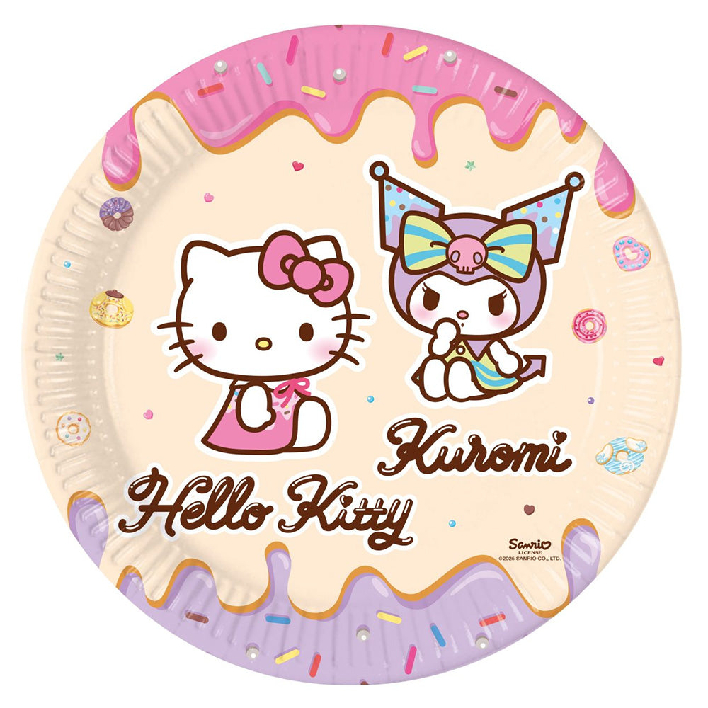 Papptallerken Hello Kitty Kuromi 23cm, 8 stk