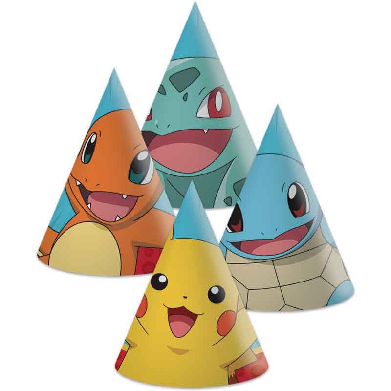 Partyhatter Pokémon 6 stk
