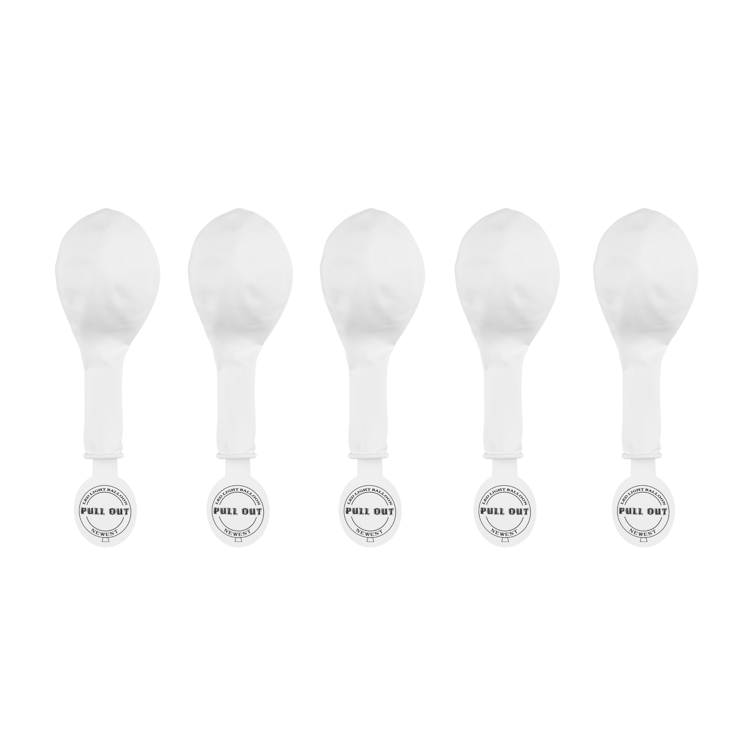 Ballonger Led Hvite, 5 stk, 30 cm