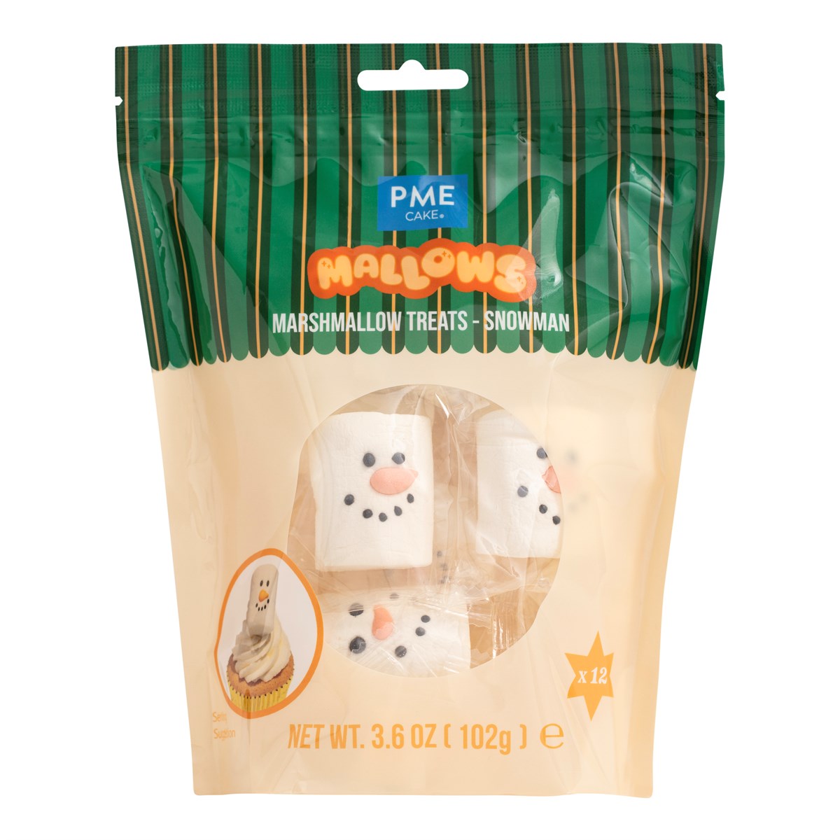 PME Marshmallow Snømann 12stk