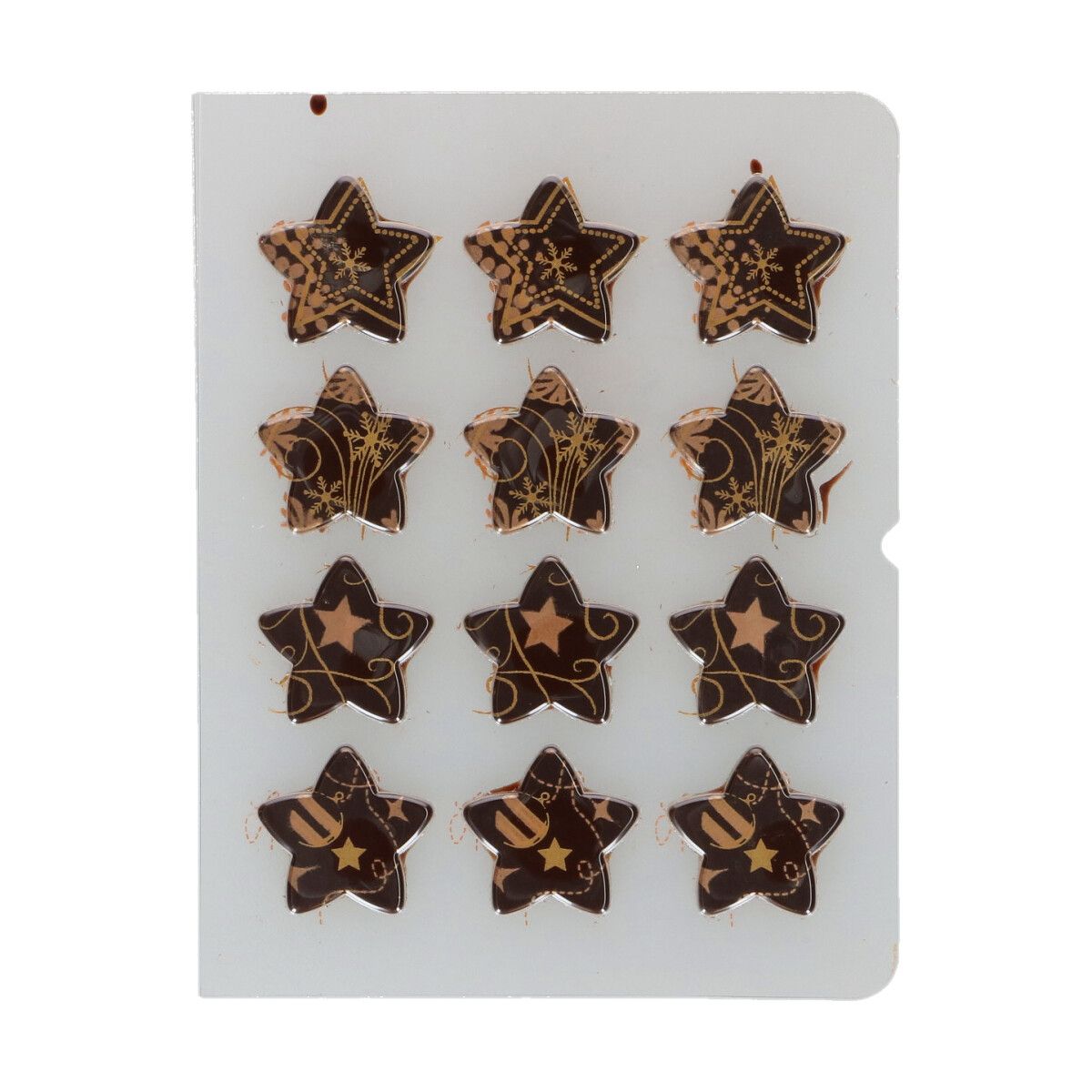 FunCakes Sjokoladedekorasjoner Bronse Stjerner 12 stk