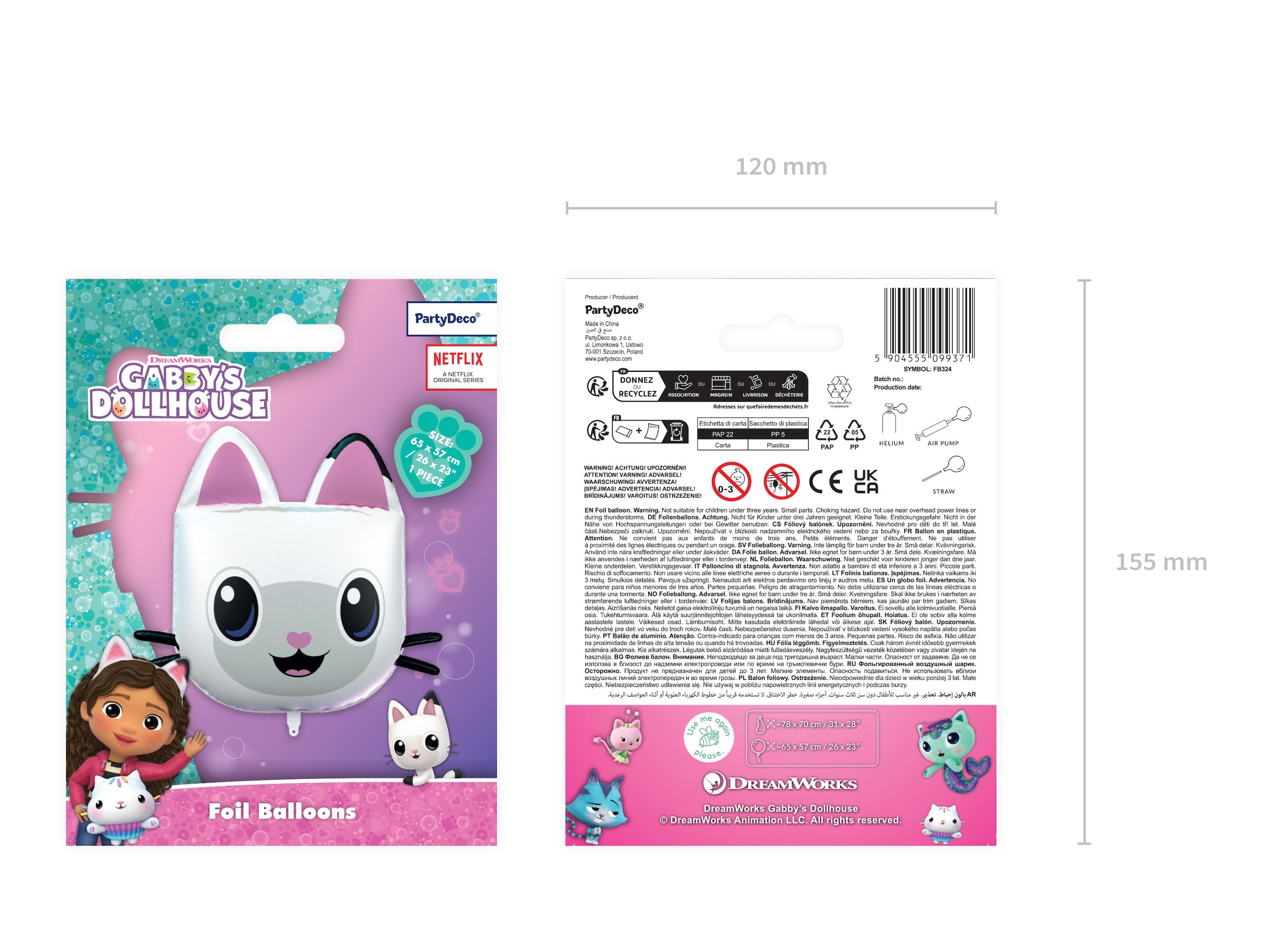 Folieballong Gabbys Dukkehus Panda Pote