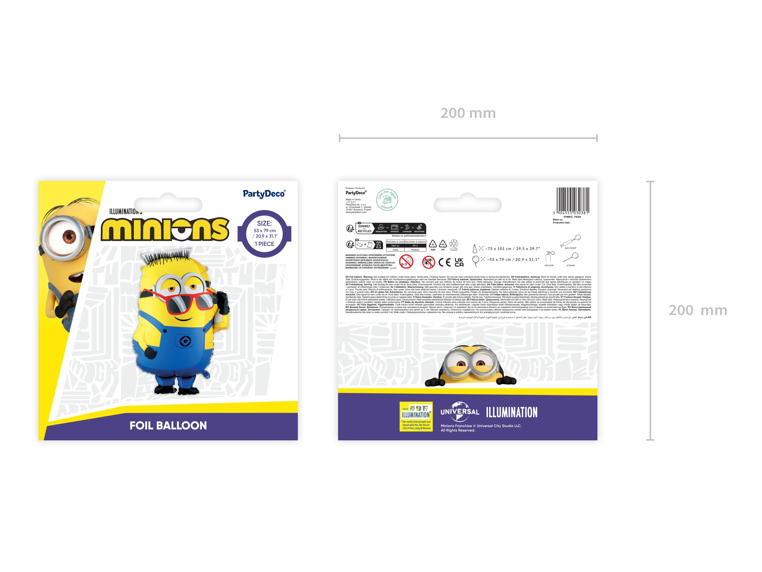 Folieballong Minion Ron, 53x79cm