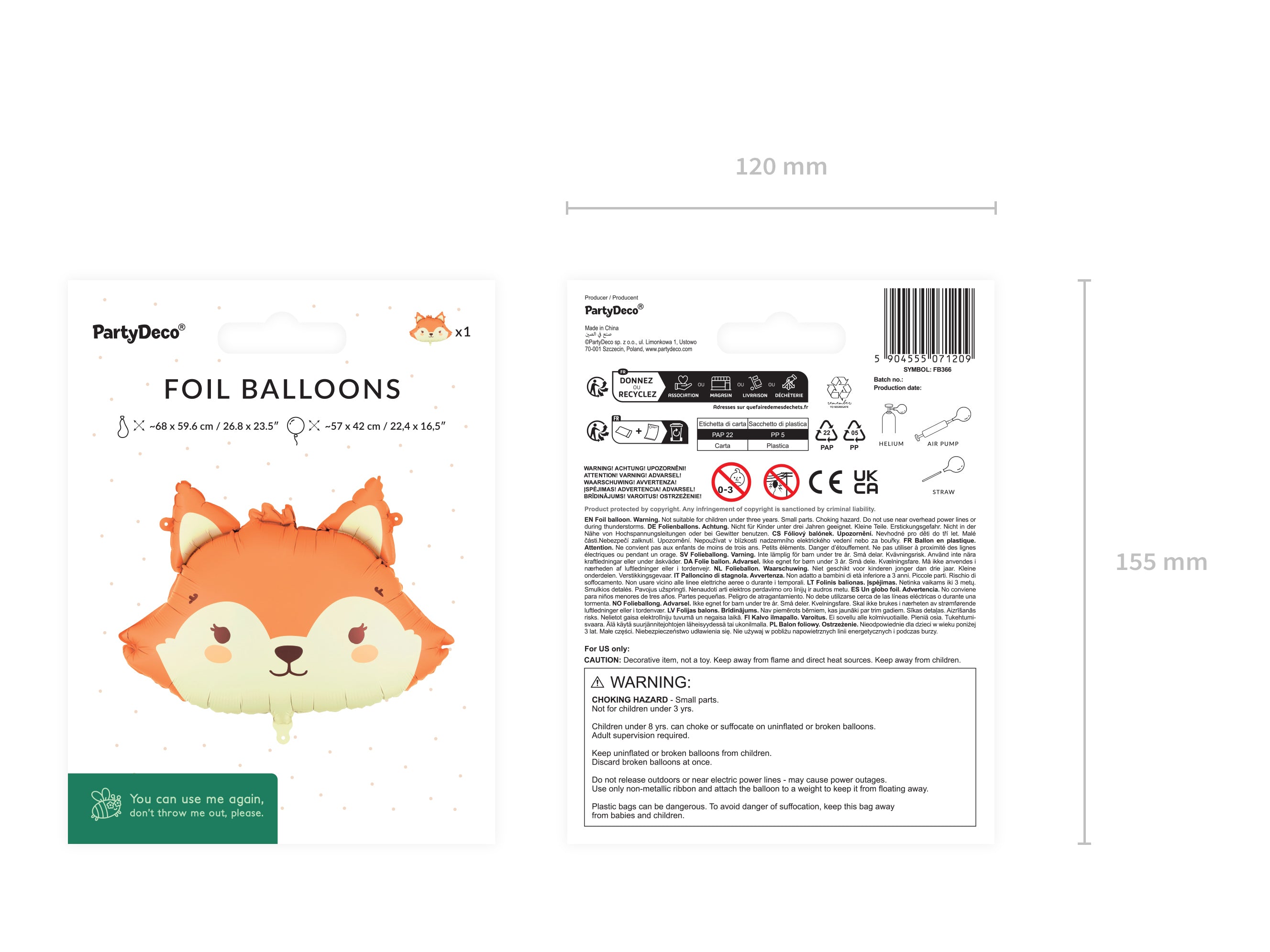 Folieballong Rev, 57x42 cm