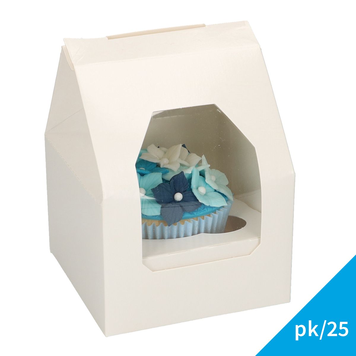 Muffinsboks Hvit for 1 stk muffins, 25 pk