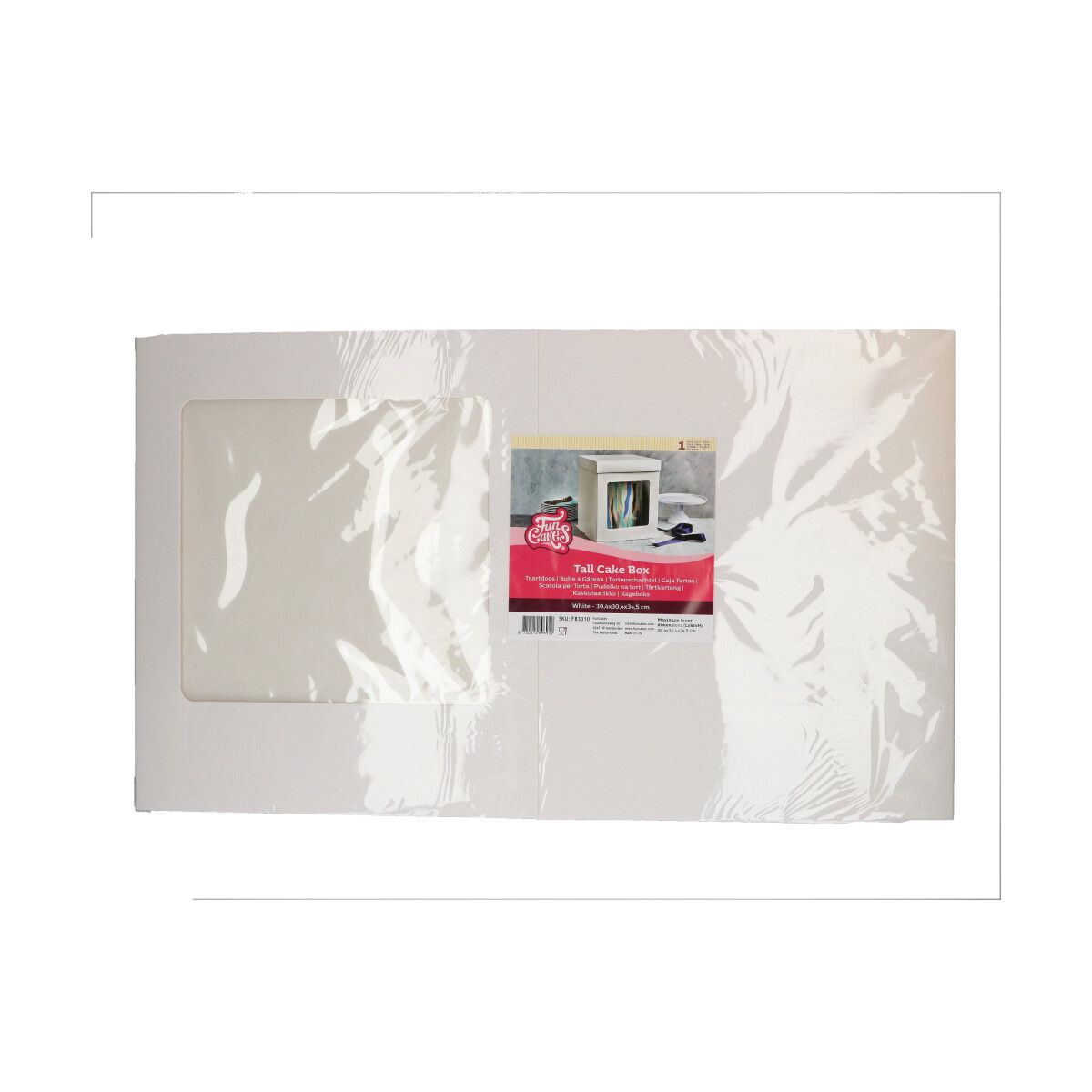 FunCakes Kakeeske Hvit Høy 30,4 x 30,4 x 34,5 cm