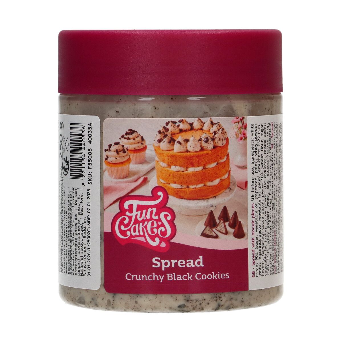 FunCakes Spread - Crunchy Black Cookies 250g