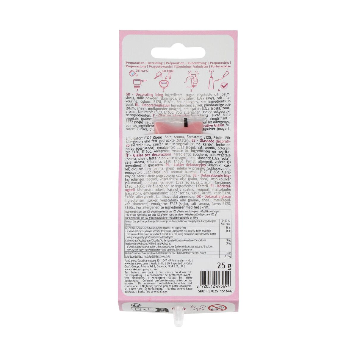 FunCakes Pynteglasur Rosa 25g 3