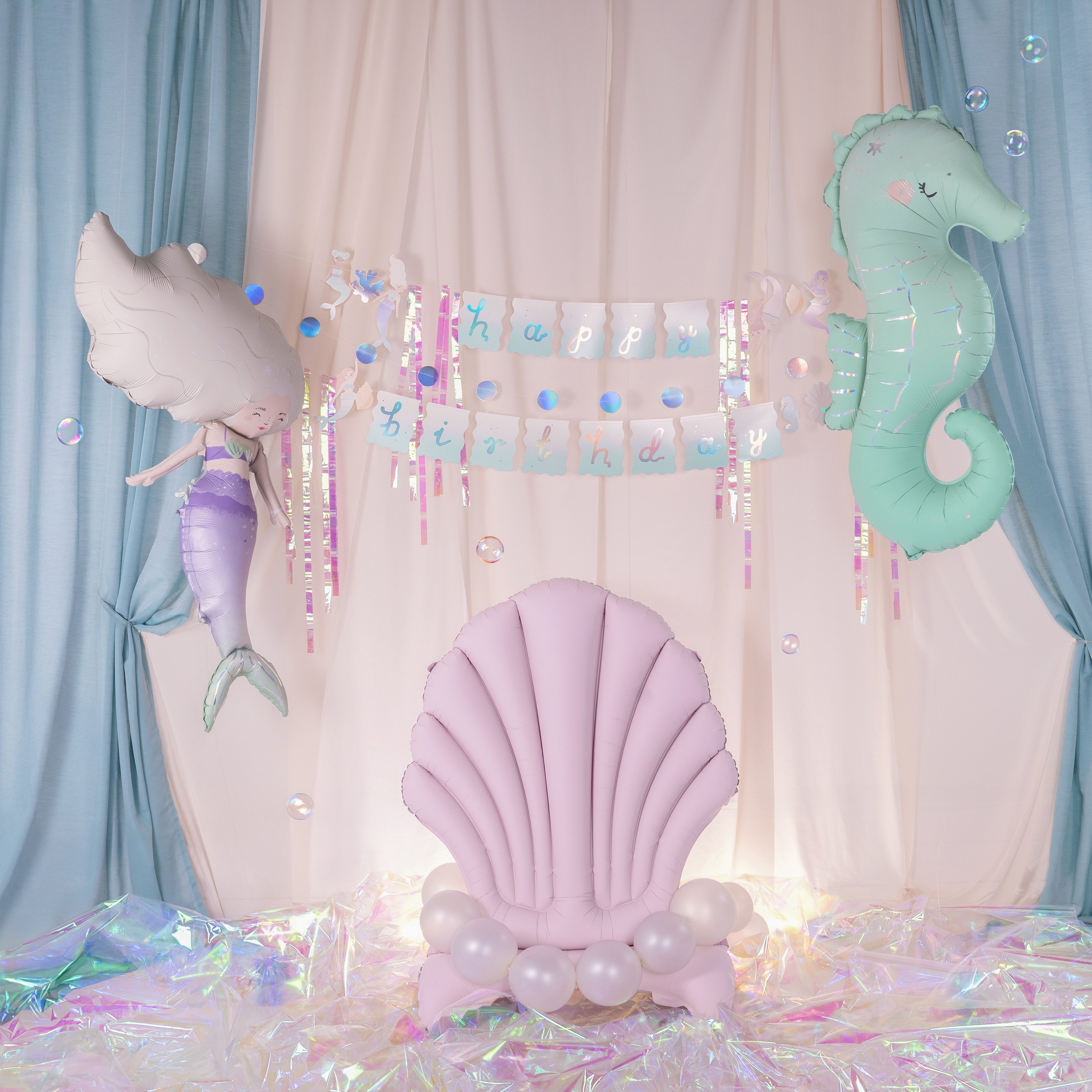 Girlander Happy Birthday Havfrue 1,3x1m