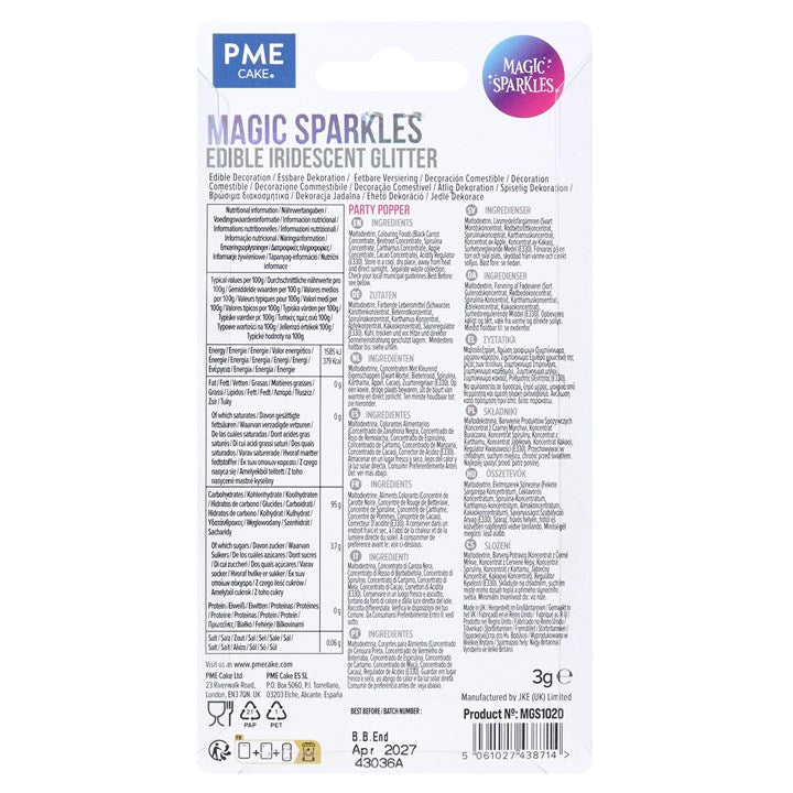 PME Magic Sparkles Glitterflak Party Popper
