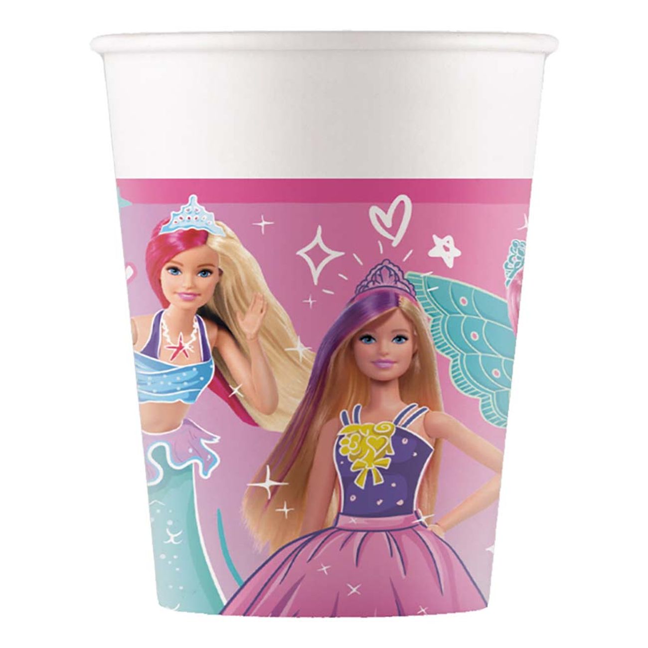 Drikkekrus i Papp, Barbie 8 stk