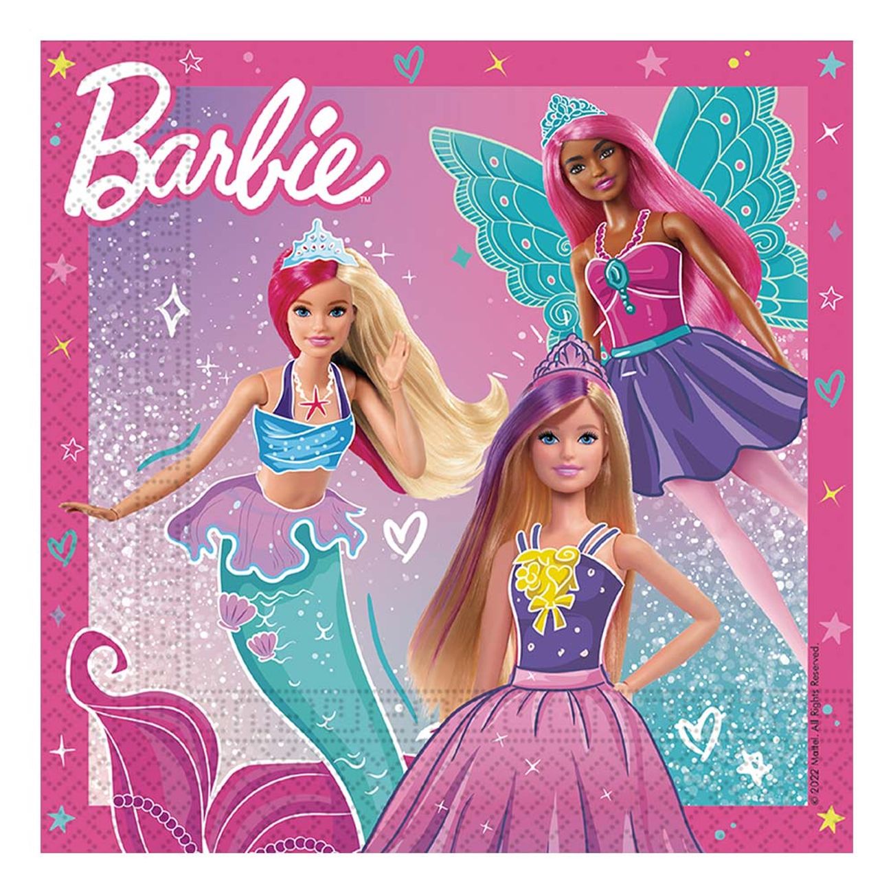 Papirservietter Barbie 20 stk 33x33cm