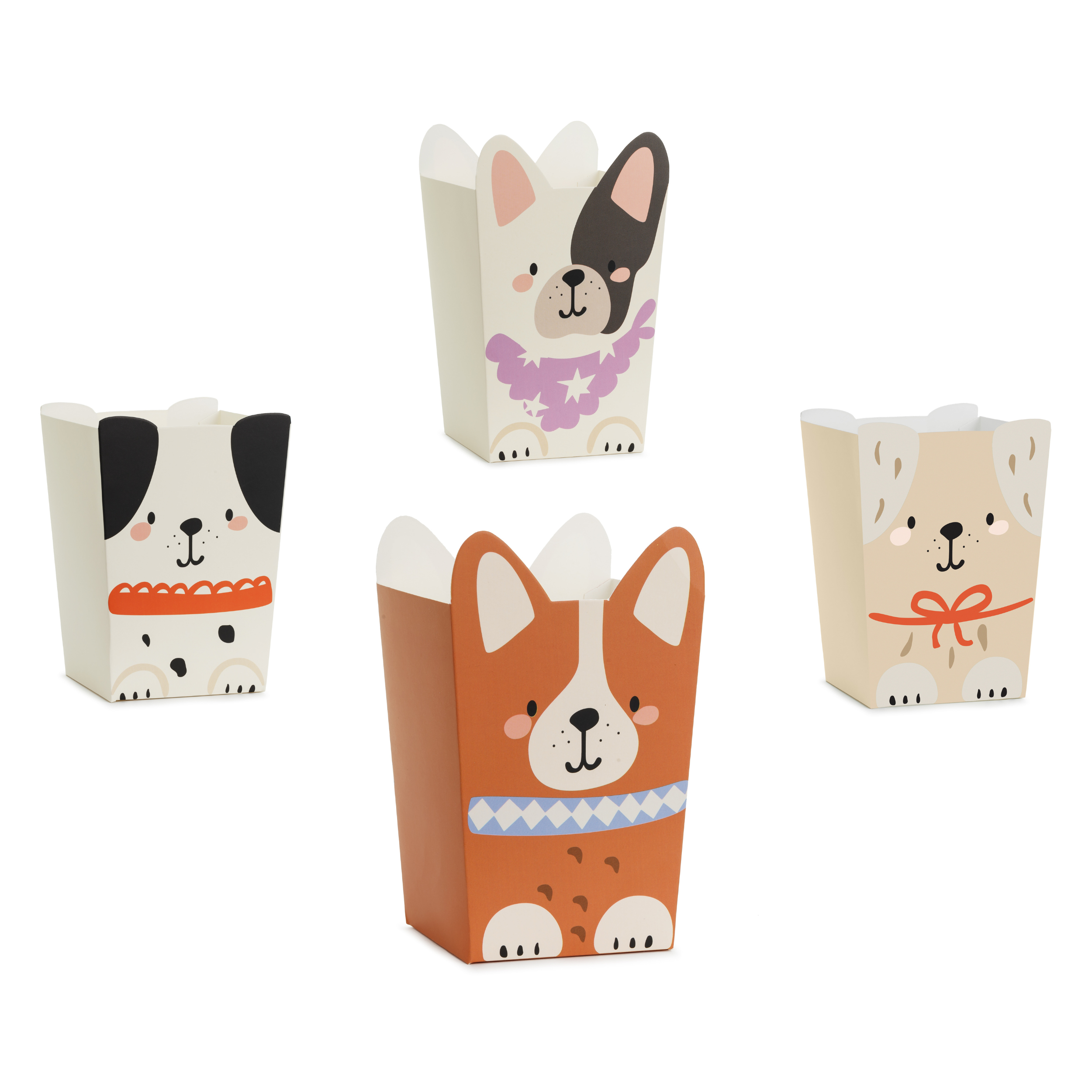 Boks Popkorn Hunder 9x13cm 6stk