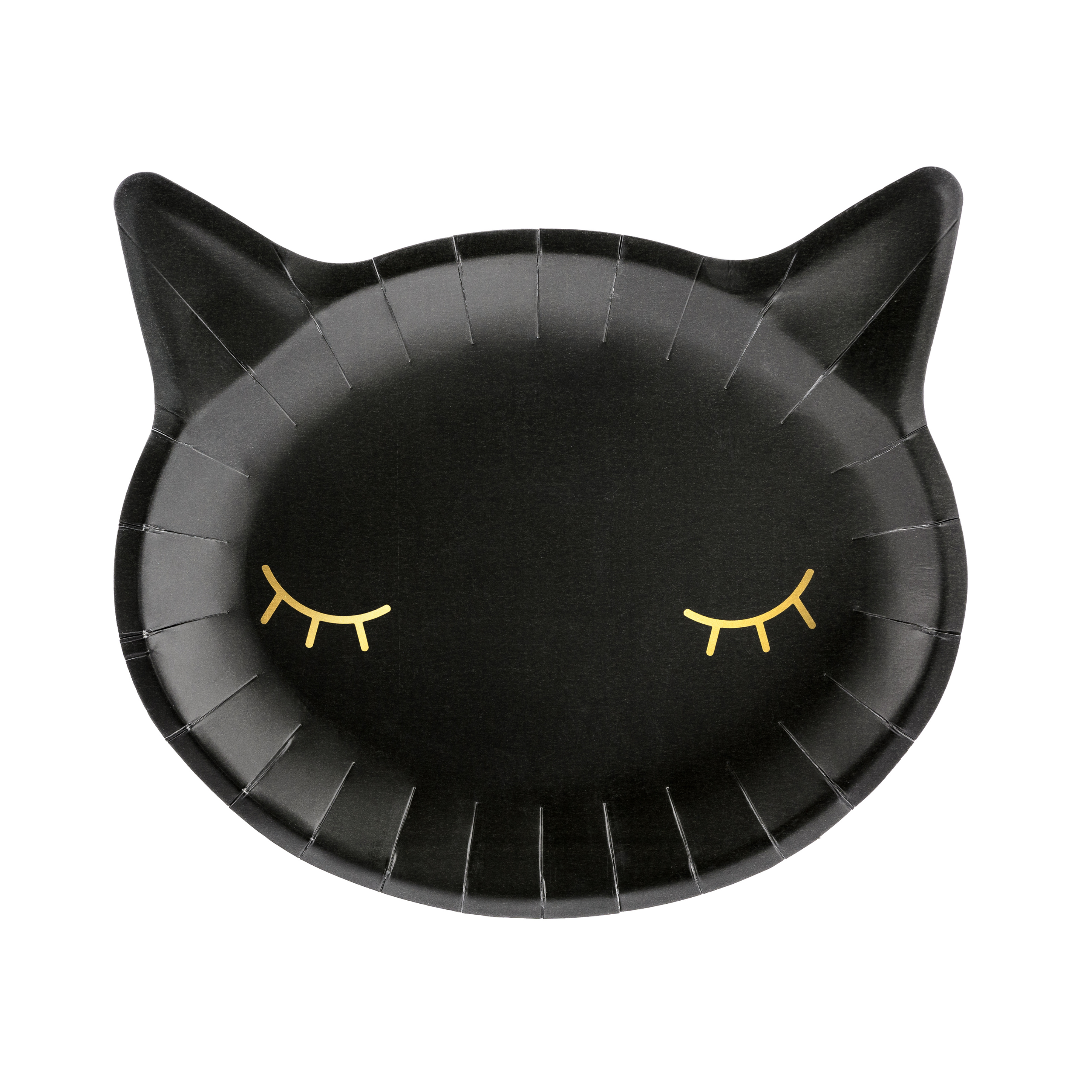 Papptallerken Svart Katt 22x20cm, 6 pk