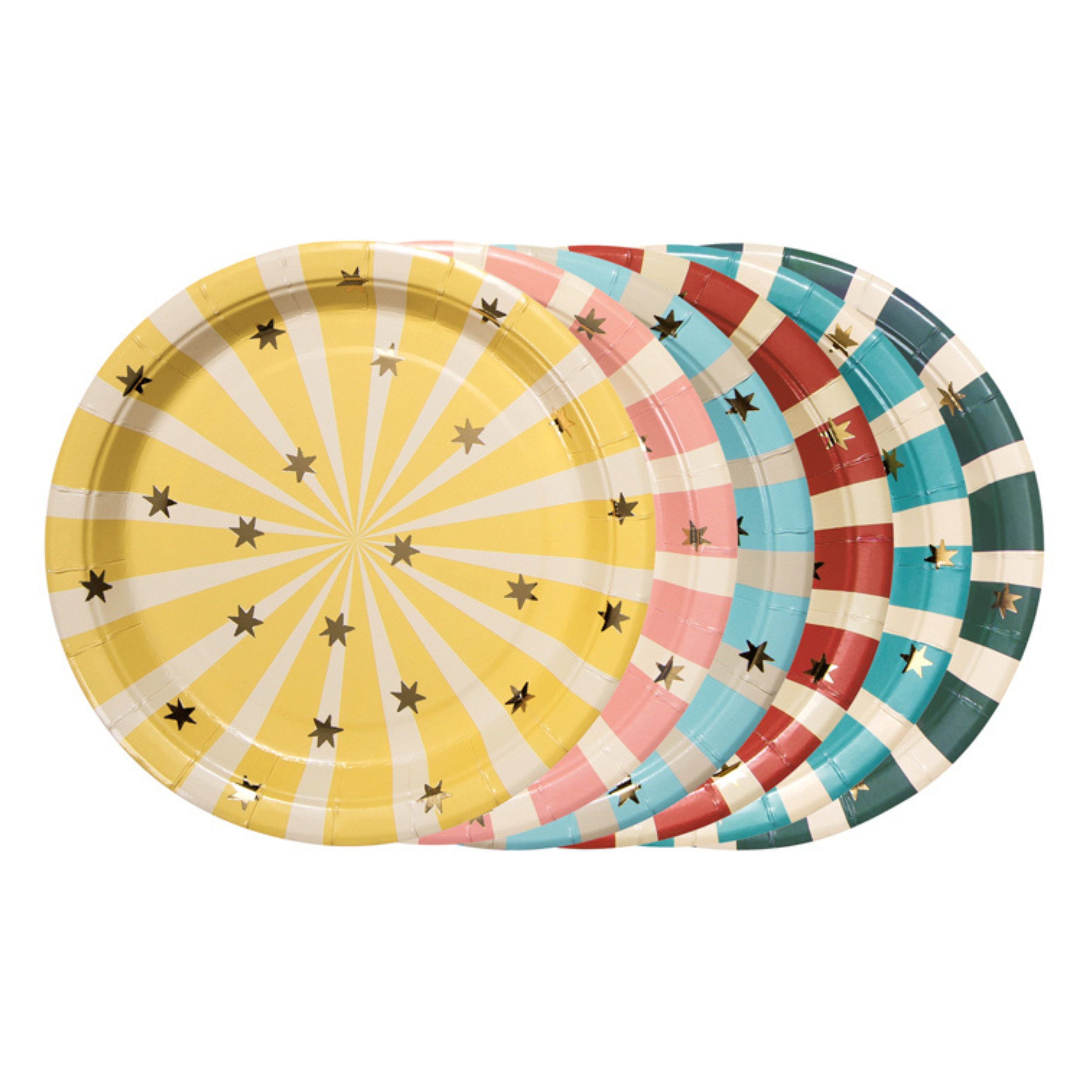 Papptallerken Sirkus Striper 18cm 6stk