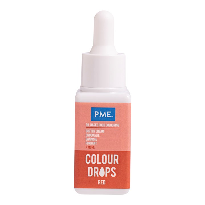 PME Oljebasert Matfarge Colour Drops Rød 20ml