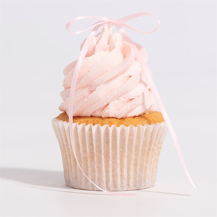 Kaketopper Sløyfe Rosa Pastel, 8 stk