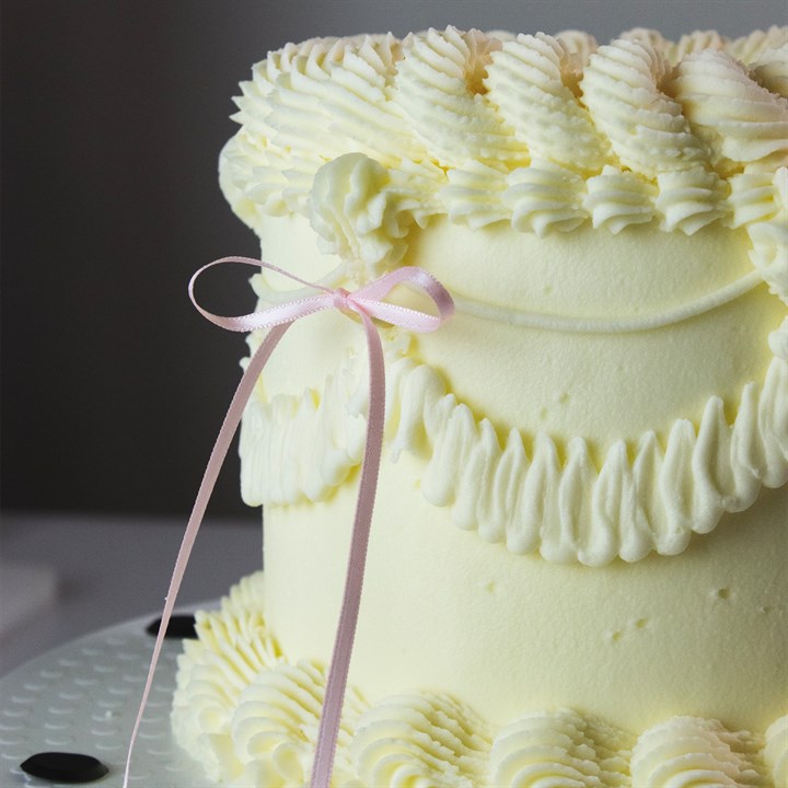 Kaketopper Sløyfe Rosa Pastel, 8 stk