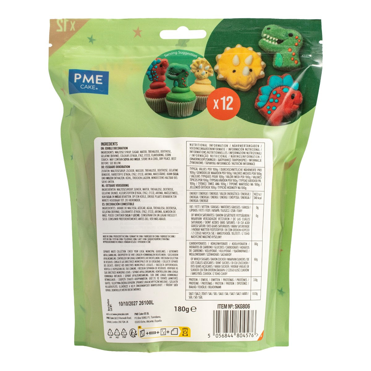 PME Marshmallow Dinosaur 12 stk