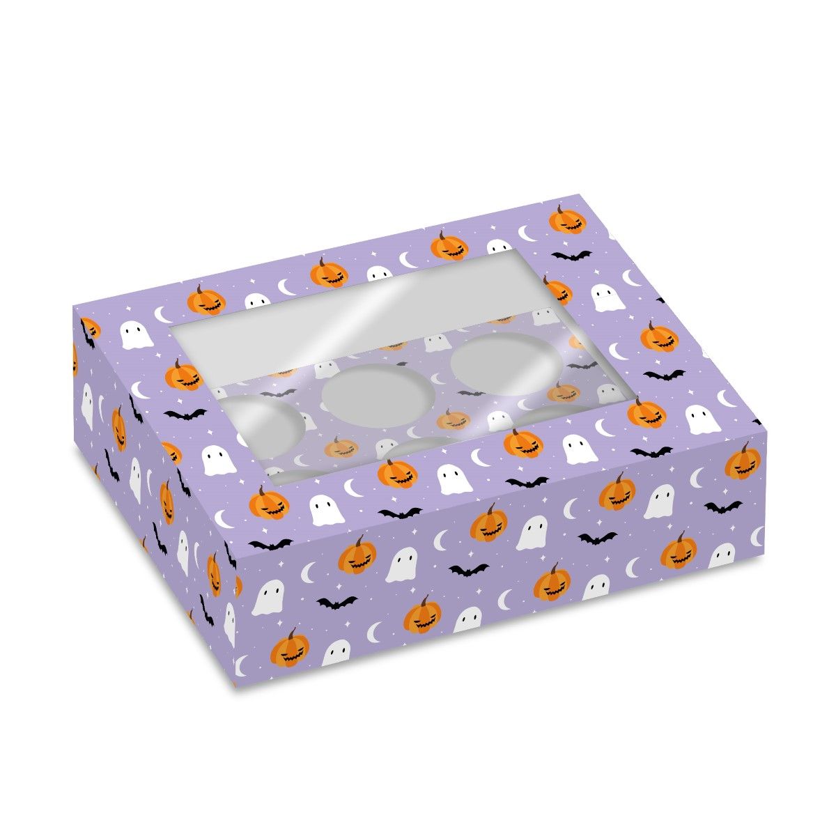 Muffinsboks for 6 stk Halloween Skrekknatt, 2 pk