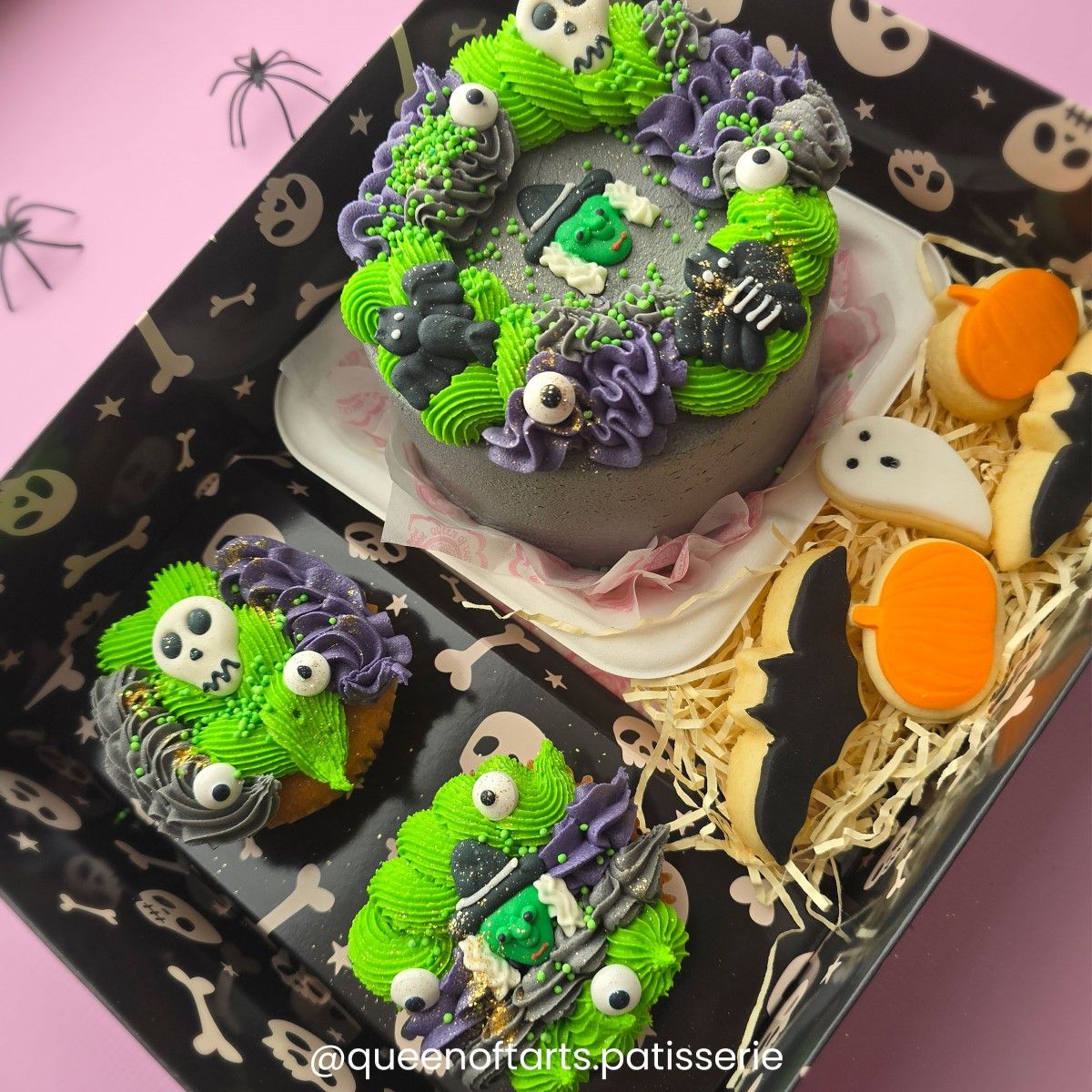 Kake- og Muffinsboks Halloween Skjelett, 2 pk
