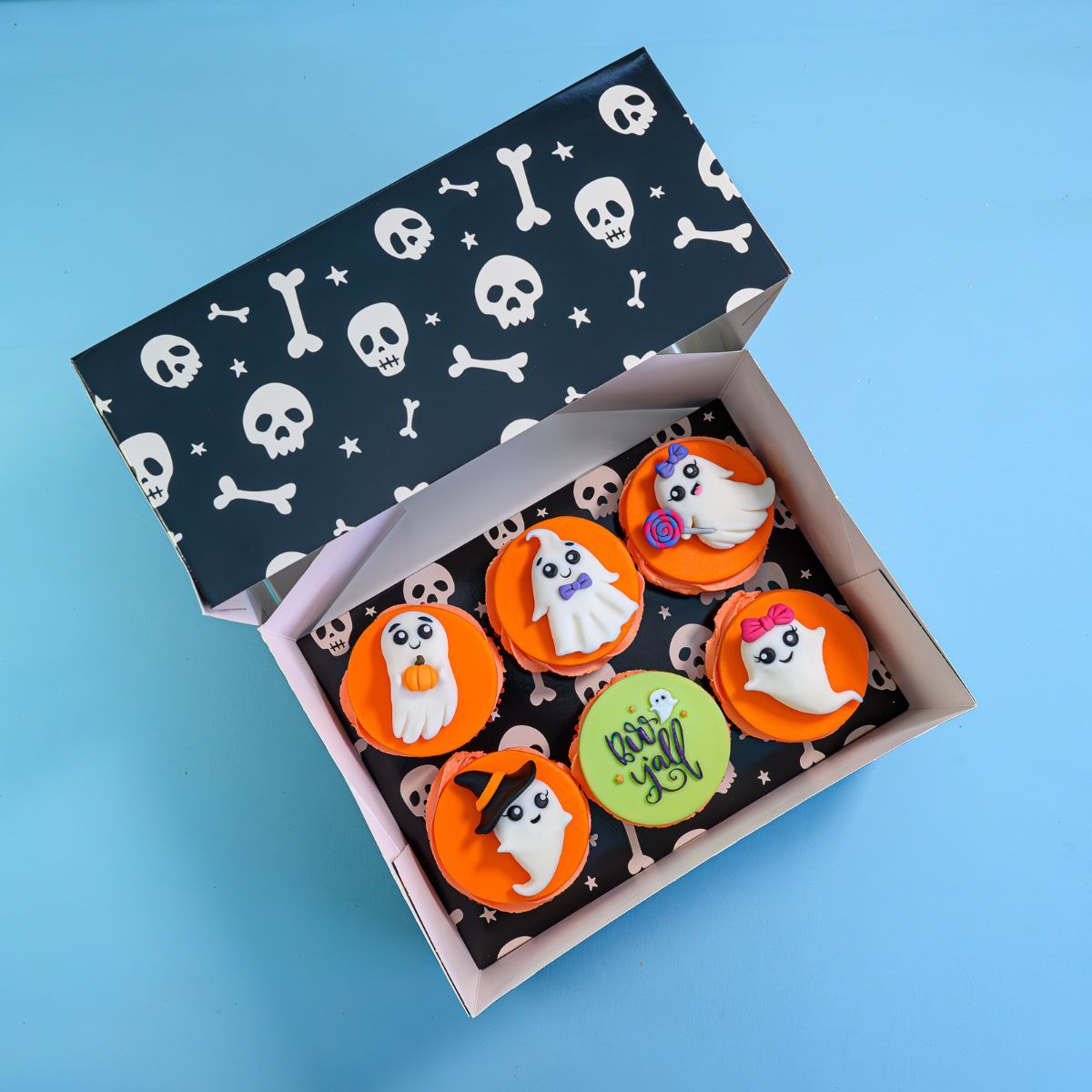 Muffinsboks for 6 stk Halloween Skjelett, 2 pk