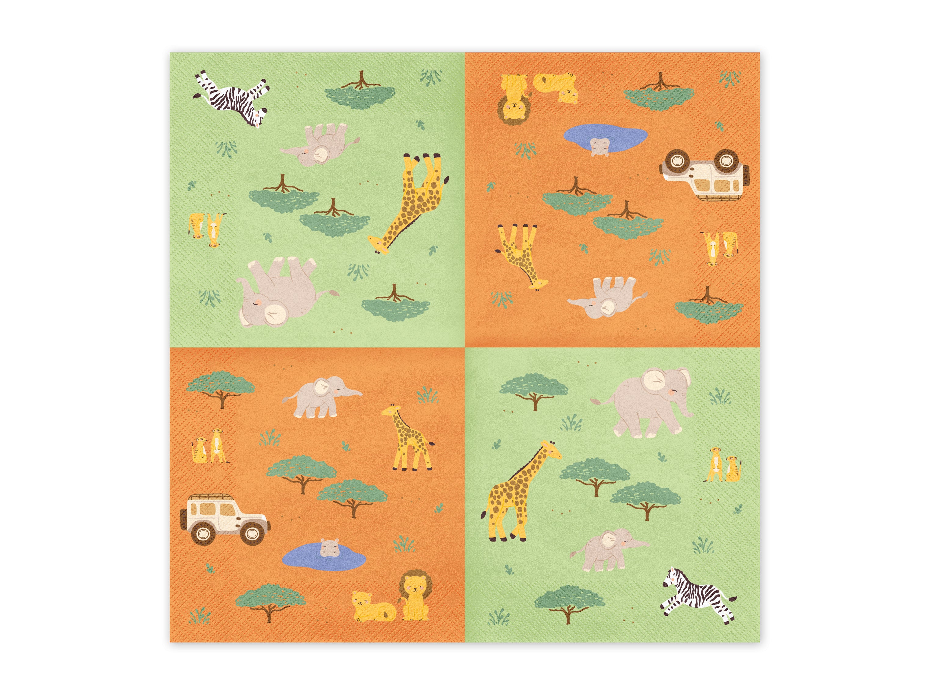 Servietter Safari 33x33 cm, 12 stk