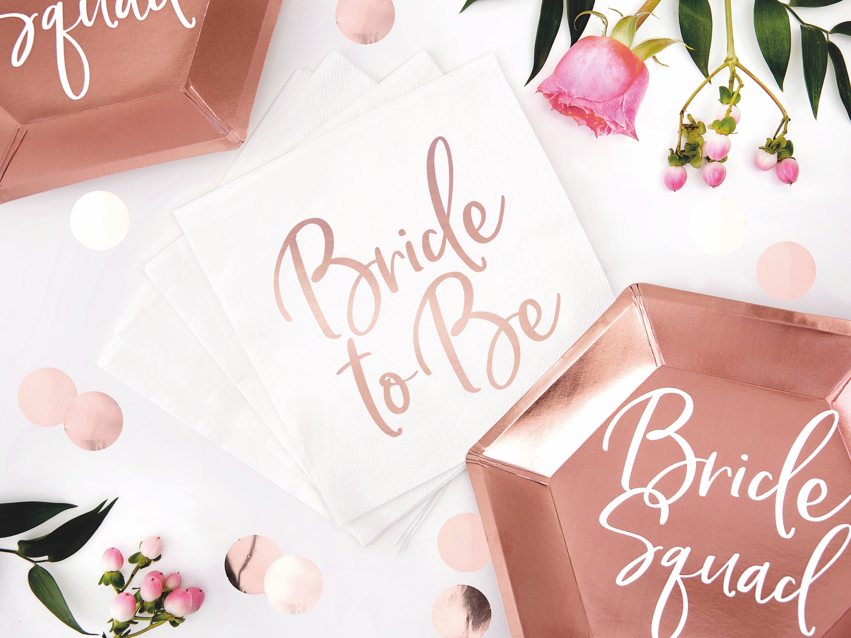 Servietter Bride to be Rosegold 12 stk