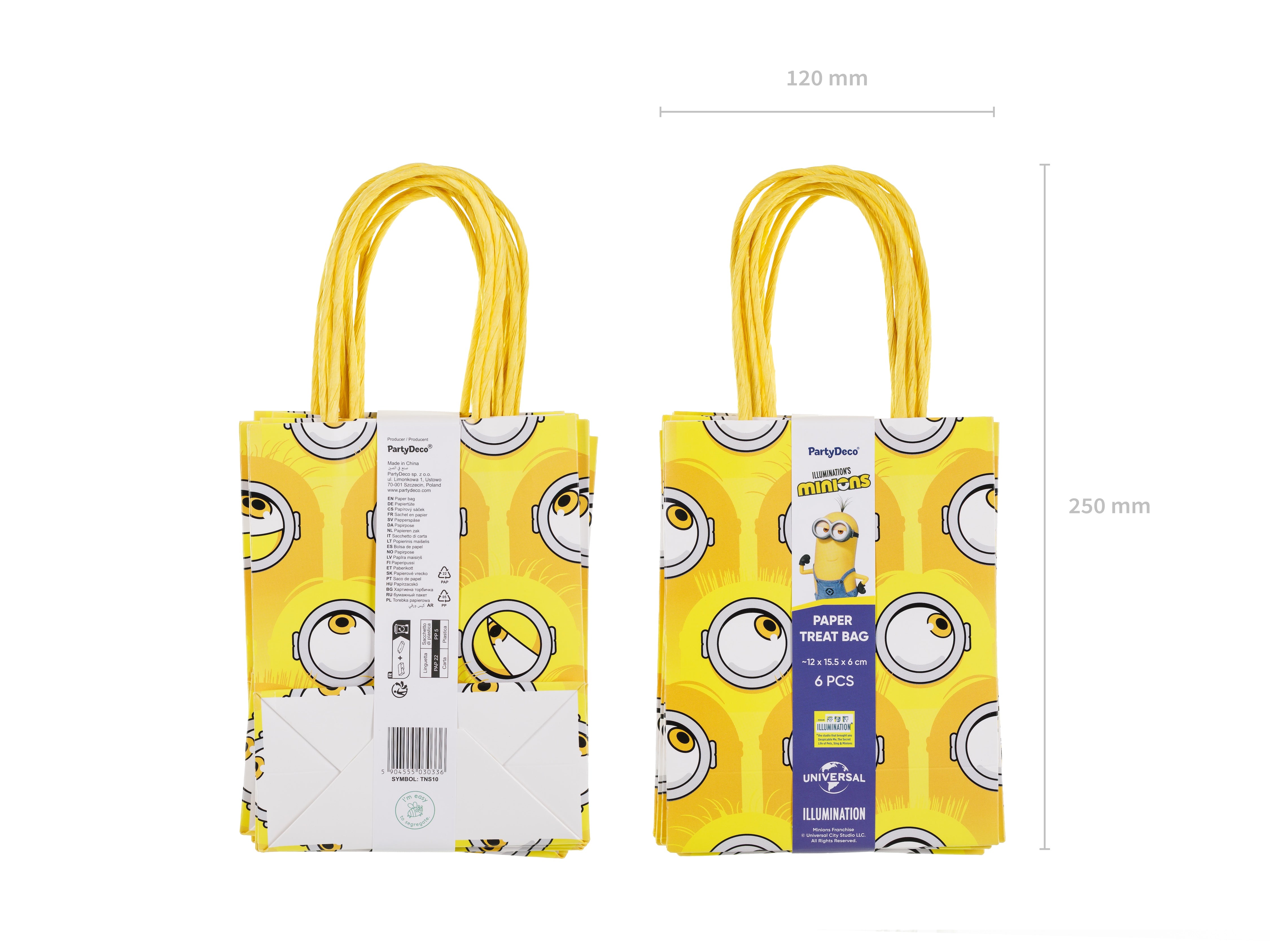 Gavepose Papir Minions, 6 stk