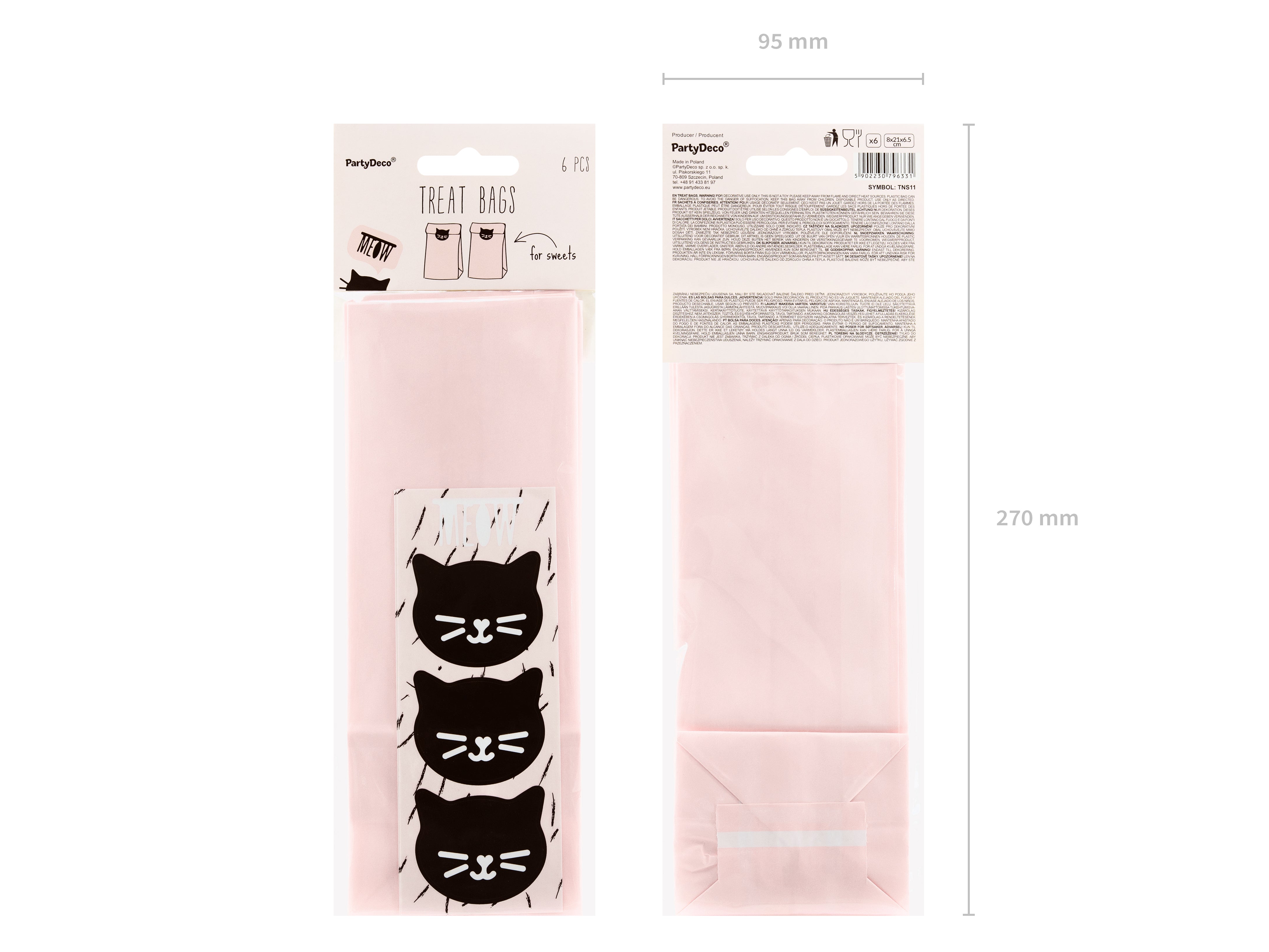 Gavepose Katter Rosa Papir, 6 pk