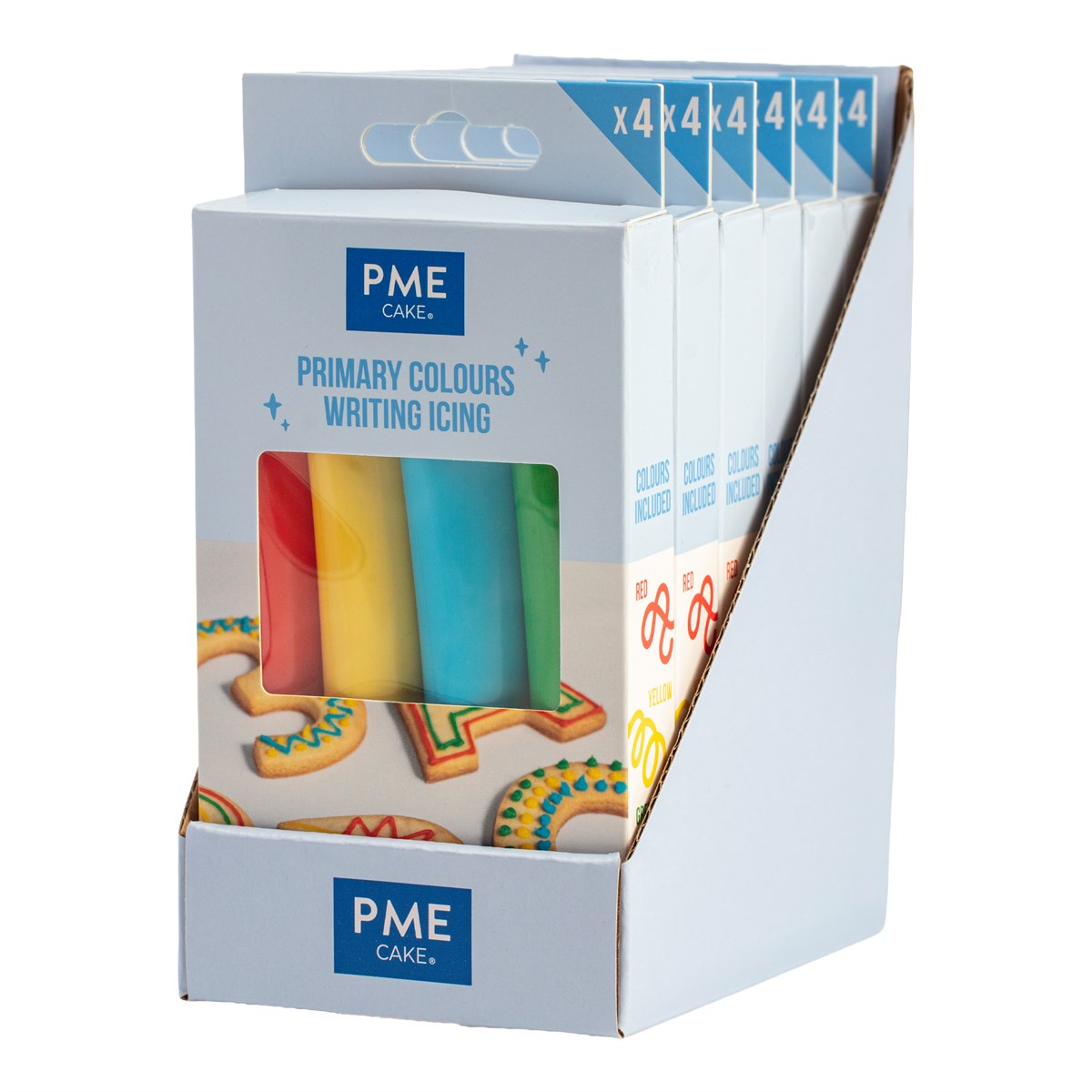 Icing Skrivetuber 4 pk Primærfarger, 80g