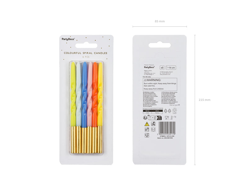 Kakelys Twisted med holder 14cm, 6 stk 3